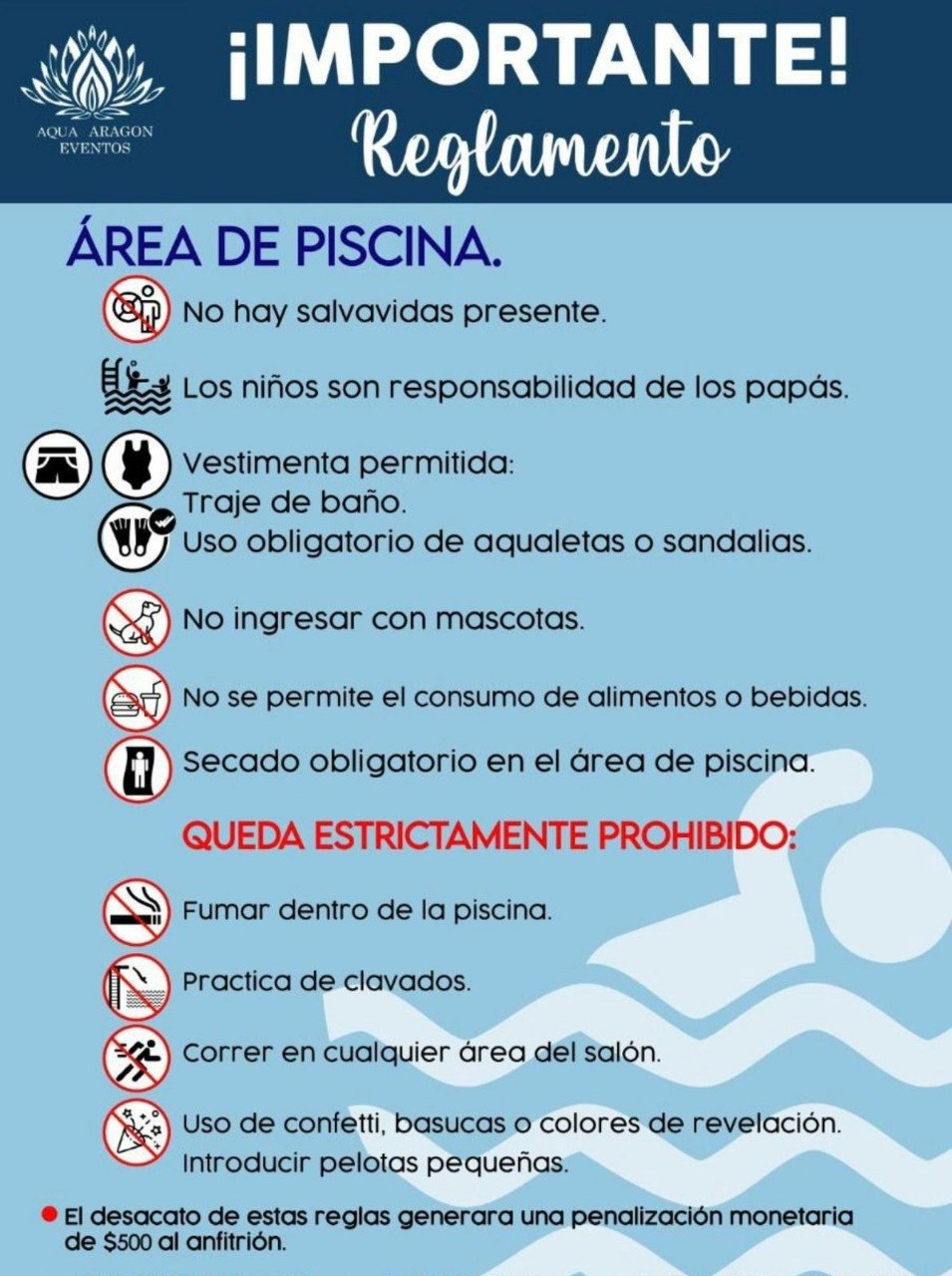 Reglamento completo de Aqua Eventos